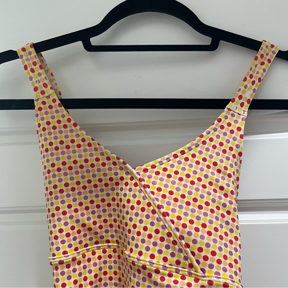 Lands' End Kids Yellow Red Orange Purple One Piece Swim Suit Bathing Suit - Picture 2 of 6